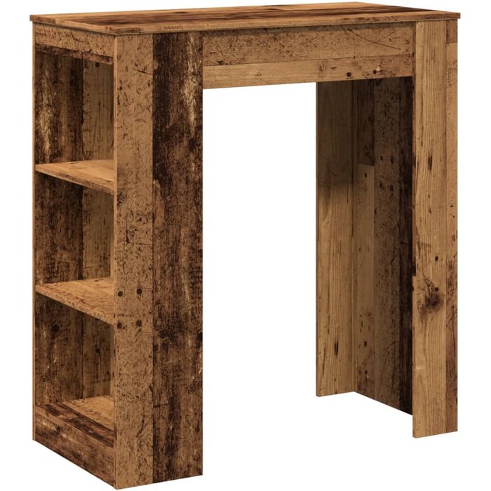 Mesa alta con estantes madera envejecida 95x47x103,5 cm
