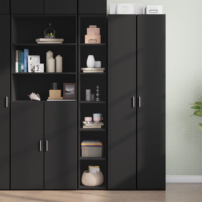 Vidaxl aparador alto madera de ingeniería negro 30x41x185 cm