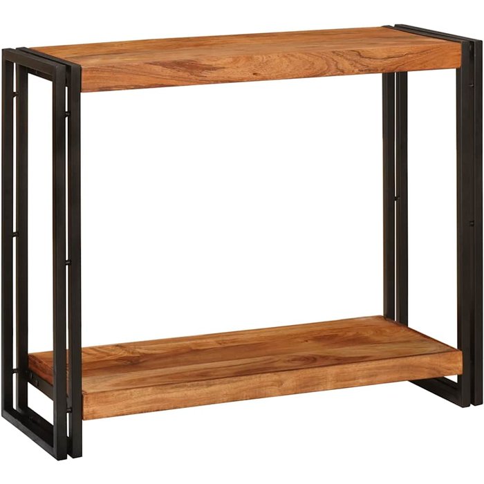 Mesa consola marrón 90 x 33 x 75 cm madera maciza de acacia