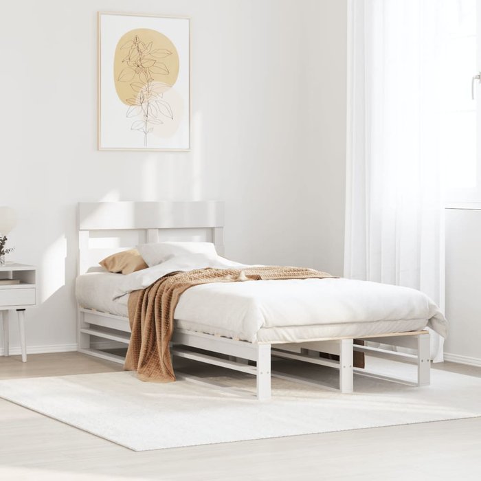 Estructura de cama sin colchón madera maciza blanca 90x190 cm vidaxl