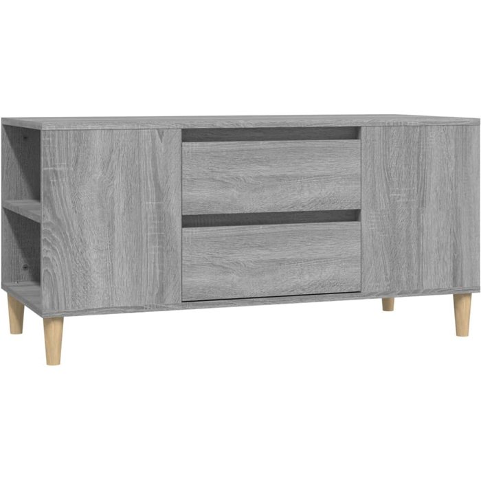 Mueble tv sonoma gris 102x44,5x50 cm madera contrachapada