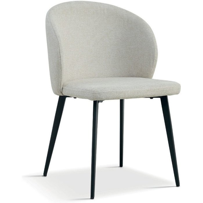 Silla con revestimiento de tela para comedor en color beige. colección hardin