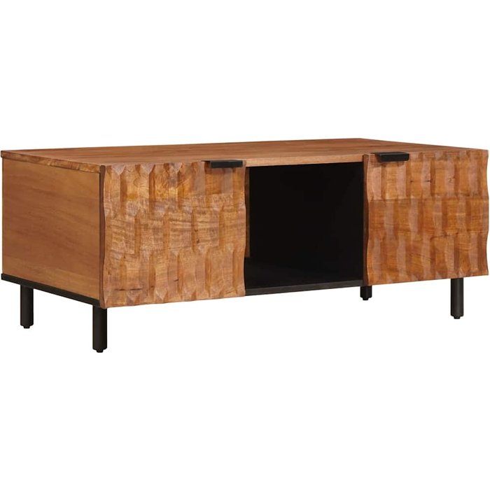Mesa de café marrón 100 x 54 x 40 cm madera de mango maciza