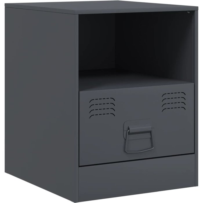 Mesita de noche | mesilla de noche acero gris antracita 34,5x39x44 cm cfw52714