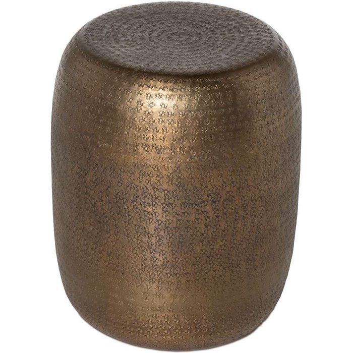 Mesa auxiliar naren en metal dorado envejecido.