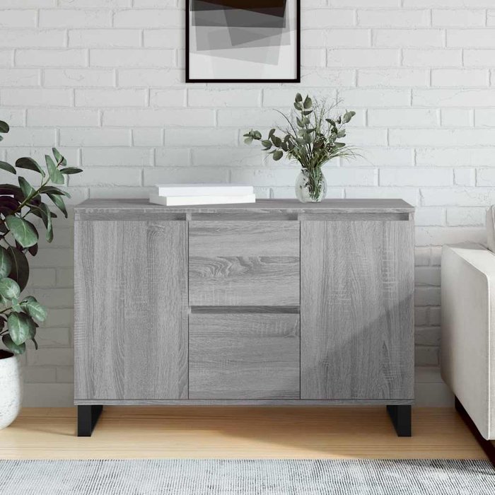 Maison exclusive - aparador de madera de ingeniería gris sonoma 101,5x35x70 cm