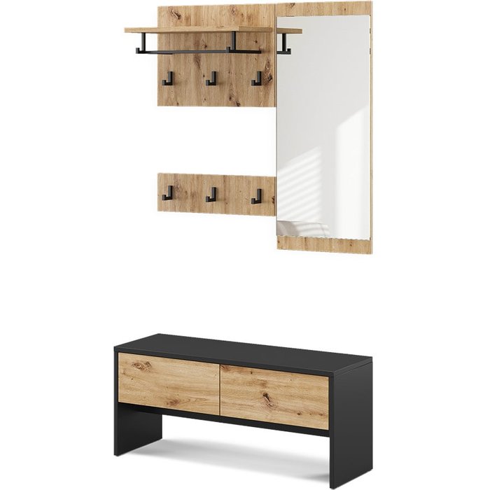 Vicco armario selena, antracita/artisan, 90 x 40 cm 4 partes