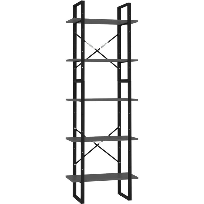 Estantería de 5 niveles madera de ingeniería gris 60x30x175 cm – comfortxl