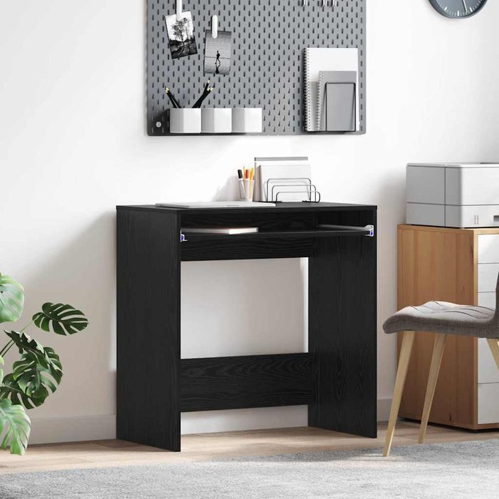 Maison exclusive - escritorio roble negro 77.5 x 43 x 79 cm madera de ingeniería