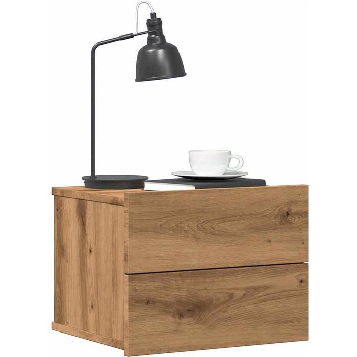 Maison exclusive - mesita de noche de pared color roble artisan 40x32x30 cm