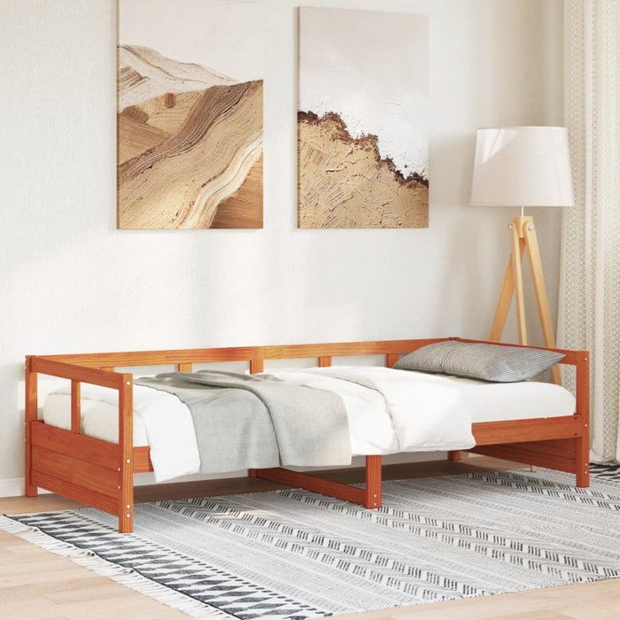 Sofá cama sin colchón madera maciza pino marrón cera 80x200 cm vidaxl