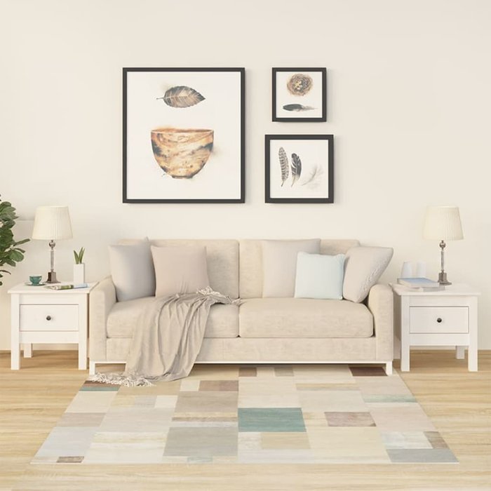 Mesas auxiliares 2 uds blanco 40x40x39 cm madera maciza de pino