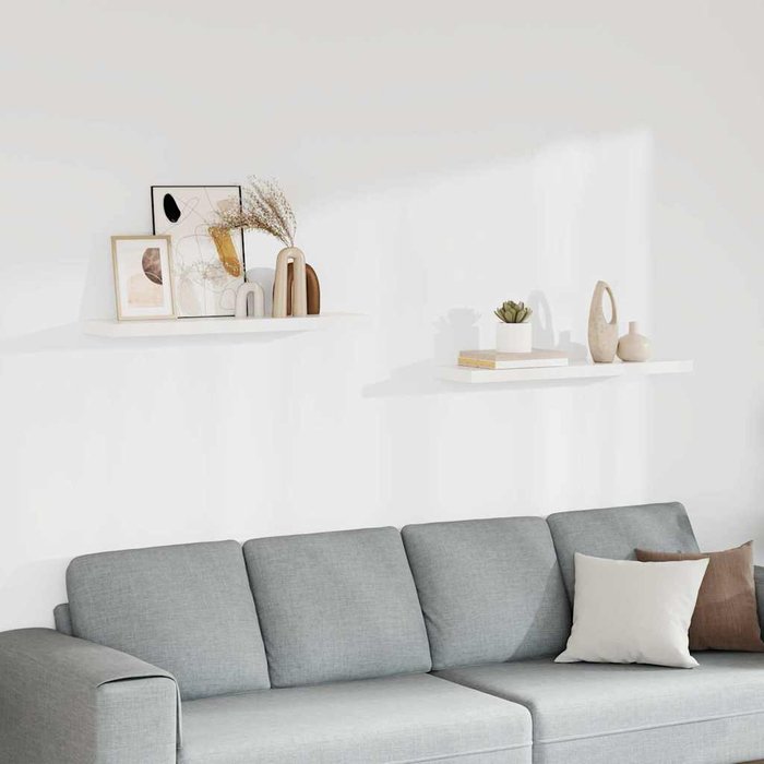 Estantes flotantes de pared, 2 unidades, blancos, 90x23,5x3,8 cm, mdf