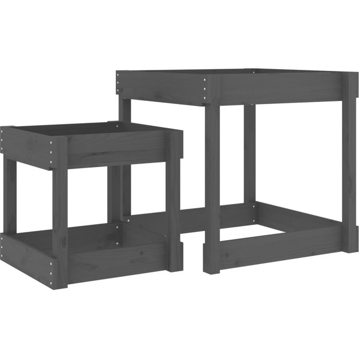 Mesas de arena 2 uds madera maciza de pino gris - comfortxl