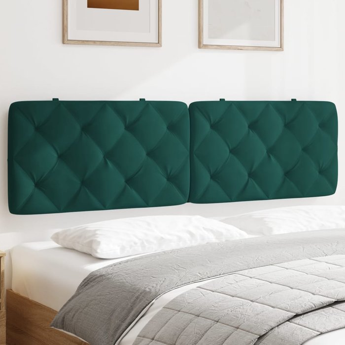 Maison exclusive - cabecero de cama acolchado terciopelo verde oscuro 180 cm
