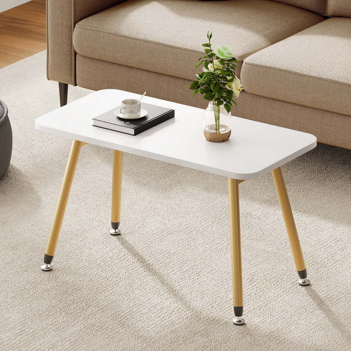 Mesa de centro plegable balconera - 80 x 40 x 45 cm - blanco