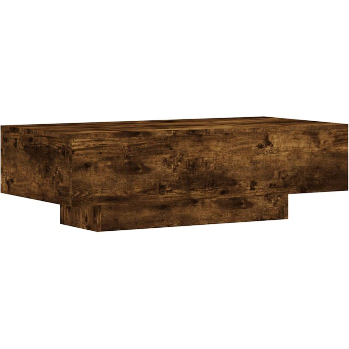 Mesa de centro de madera laminada de roble ahumado 100x49,5x31cm - comfortxl
