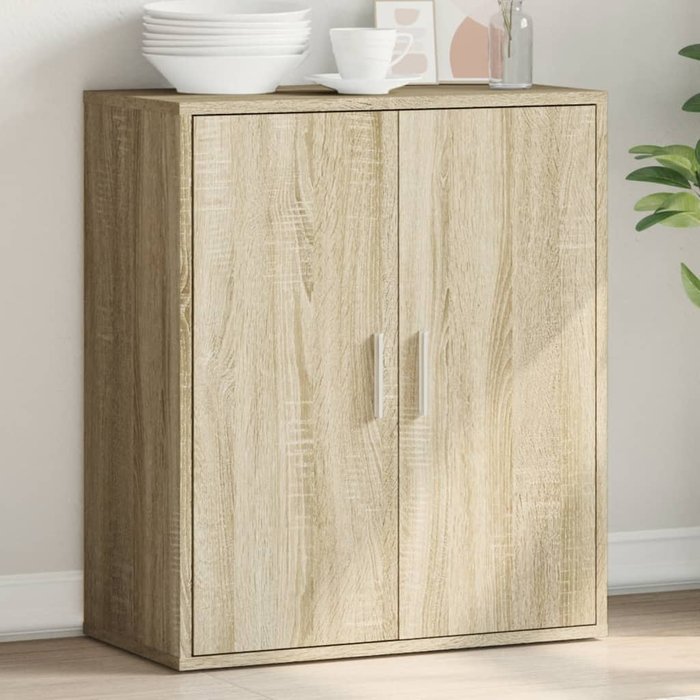 Aparador roble sonoma 79x38x80 cm madera contrachapada