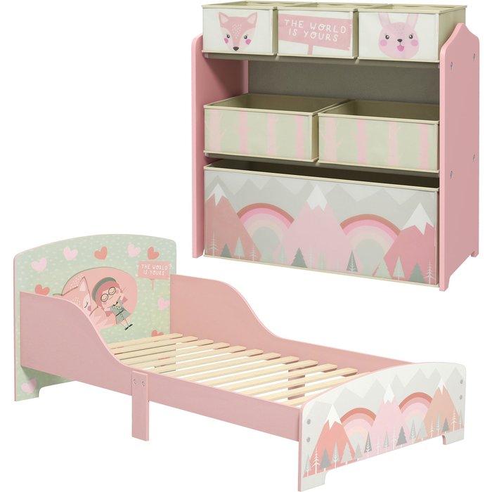 Conjunto para niños zonekiz mdf, tablero multicapa rosa 143x77x60 cm 313-p021