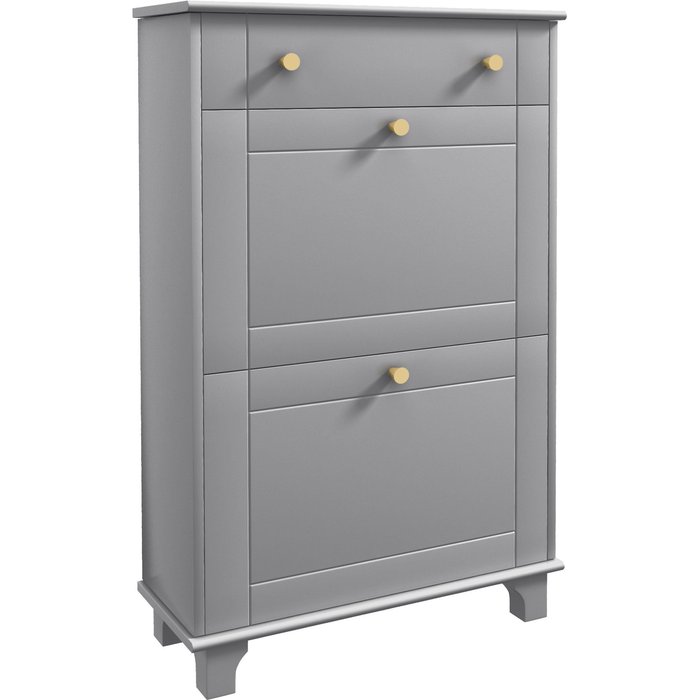 Mueble zapatero homcom melamina de madera, mdf gris 60x23.5x98.5 cm