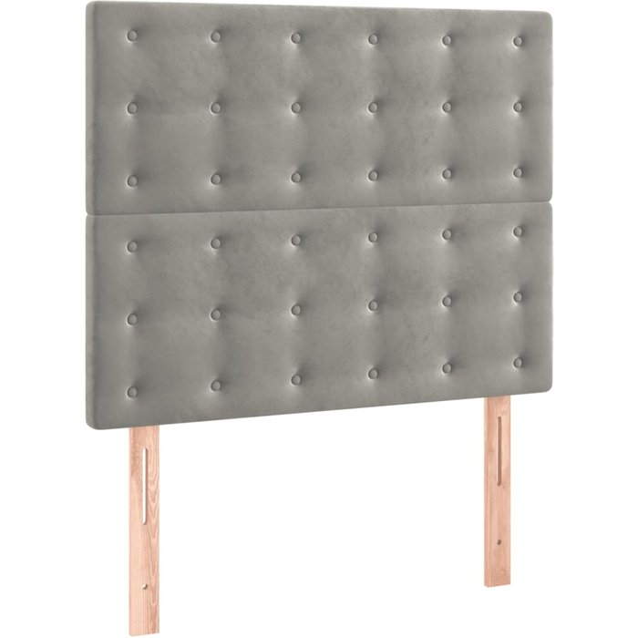 Cabecero de cama - mueble cabecero gris claro 90x5x118/128 cm terciopelo