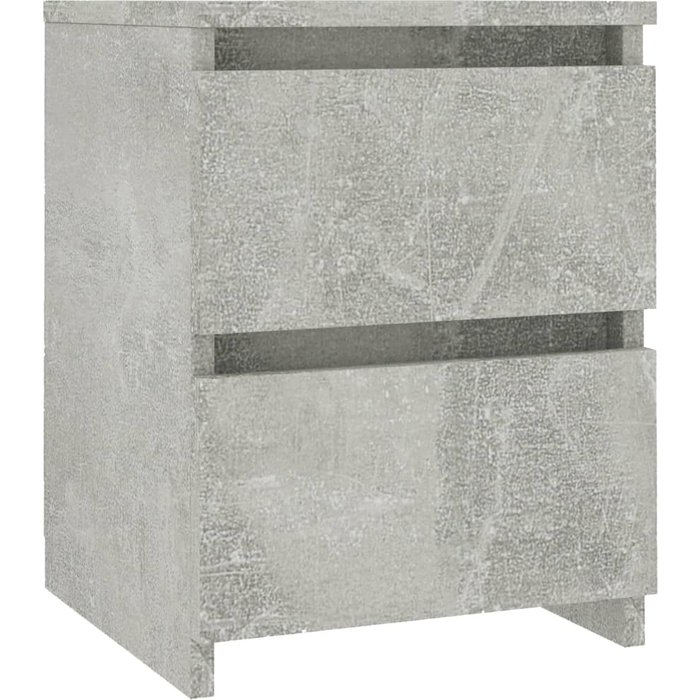 Mesita de noche de aglomerado gris hormigón 30x30x40 cm - comfortxl
