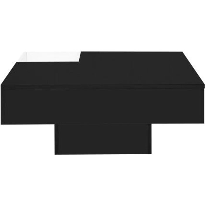 Mesa de café de madera brillante con caja de almacenamiento extraíble