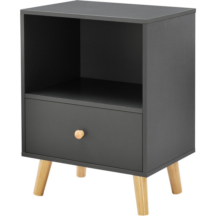 Mesita de noche con cajón 54 x 40 x 30 cm gris oscuro 03_0008690