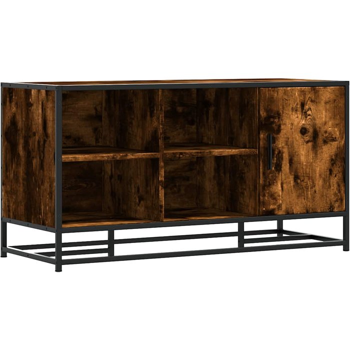 Banco zapatero madera de ingeniería roble ahumado 100x40x53,5cm - comfortxl