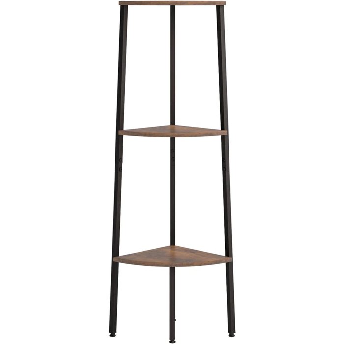Estantería esquina 3 pisos marrón oscuro negro 45,5x31,5x120 cm – comfortxl