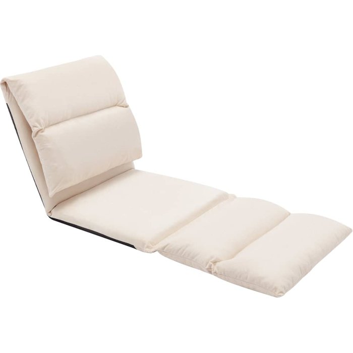 Tumbona de suelo plegable microfibra crema cfw55271