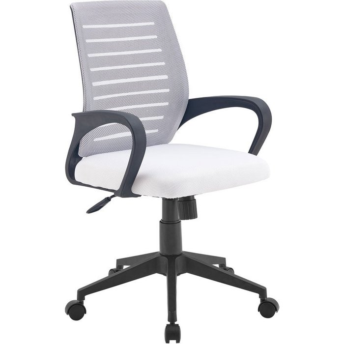 Silla giratoria de oficina blanca 62x60x95-105 cm