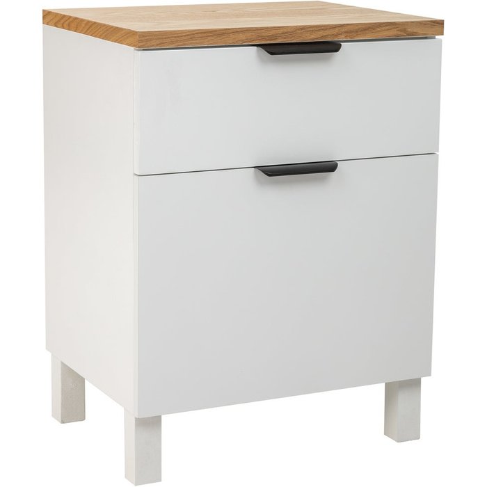 Mesita de madera de 1 cajon y 1 puerta 45x35x60h cm