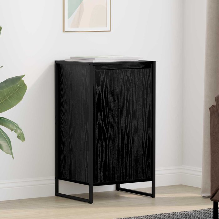 Aparador de roble negro de 43 x 36 x 75,5 cm, fabricado en madera de ingeniería.