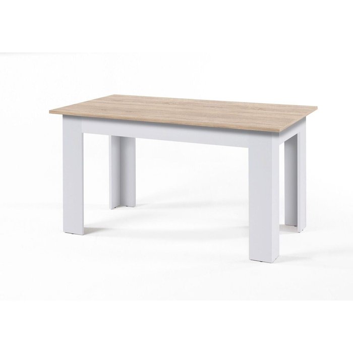 Mesa fija de comedor o cocina mira 138cm, blanco y cambria