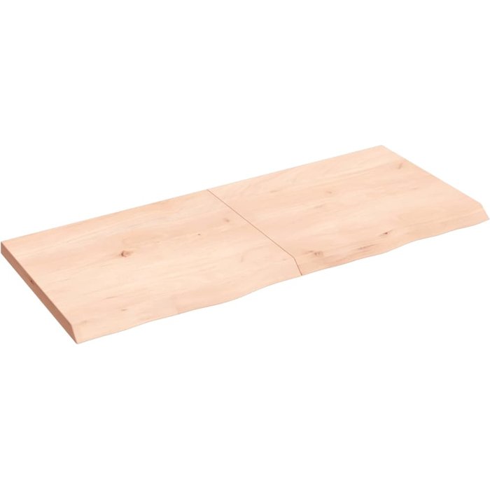 Estante de pared 120x50x(2-4) cm madera maciza de roble sin tratar