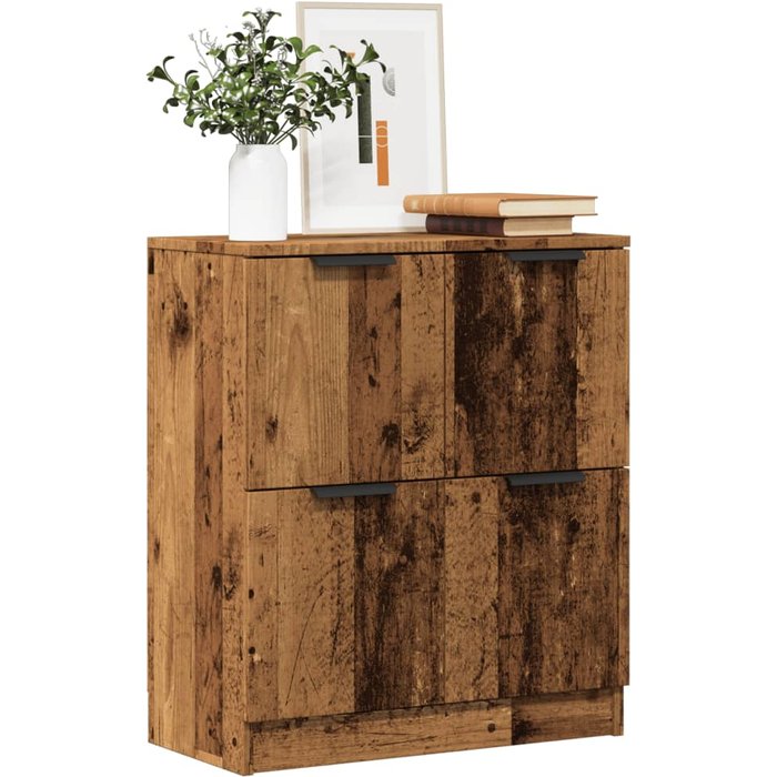 Aparador de madera reciclada, 60x30x70 cm, madera de ingeniería.