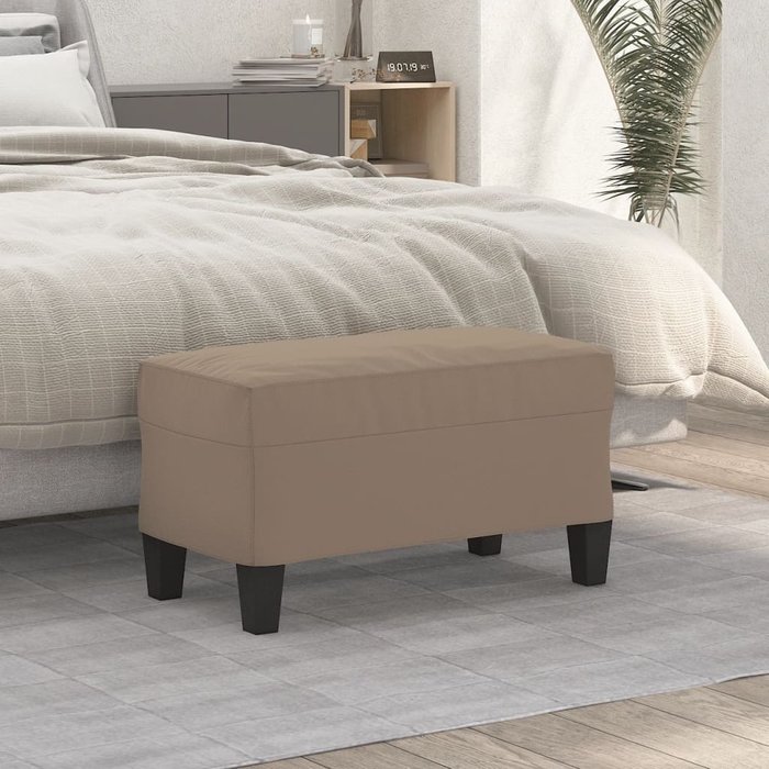 Banco interior | banco de tela de microfibra gris taupe 70x35x41 cm cfw65944