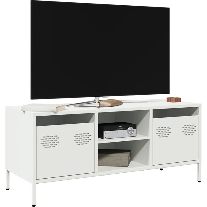 Mueble para tv acero laminado en frío blanco 101,5x39x43,5 cm