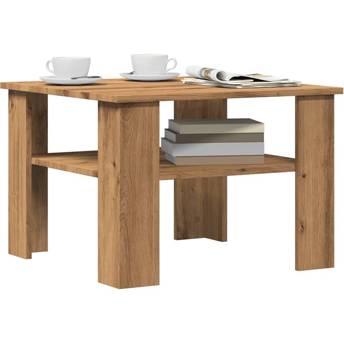 Maison exclusive - mesa de centro madera de ingeniería roble artisan 60x60x42 cm