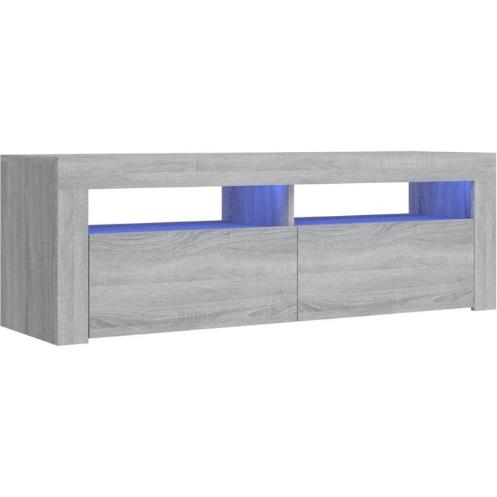 Mueble tv con luces led sonoma gris 120x35x40 cm