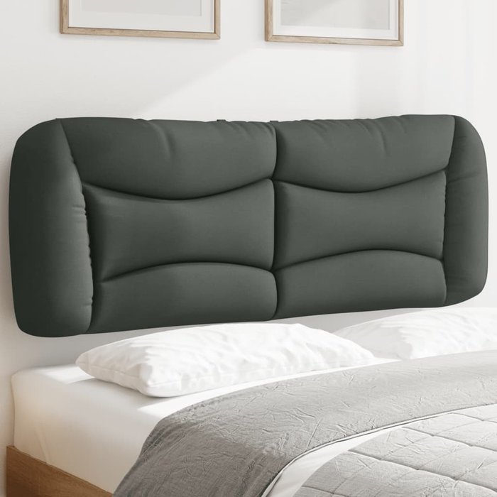 Cabecero de cama acolchado hvar tela gris oscuro 140 cm