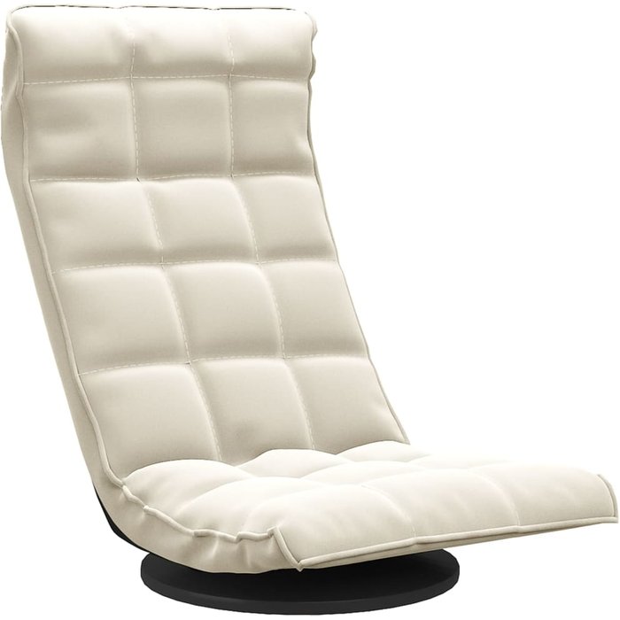 Silla de suelo giratoria de terciopelo crema cfw930112