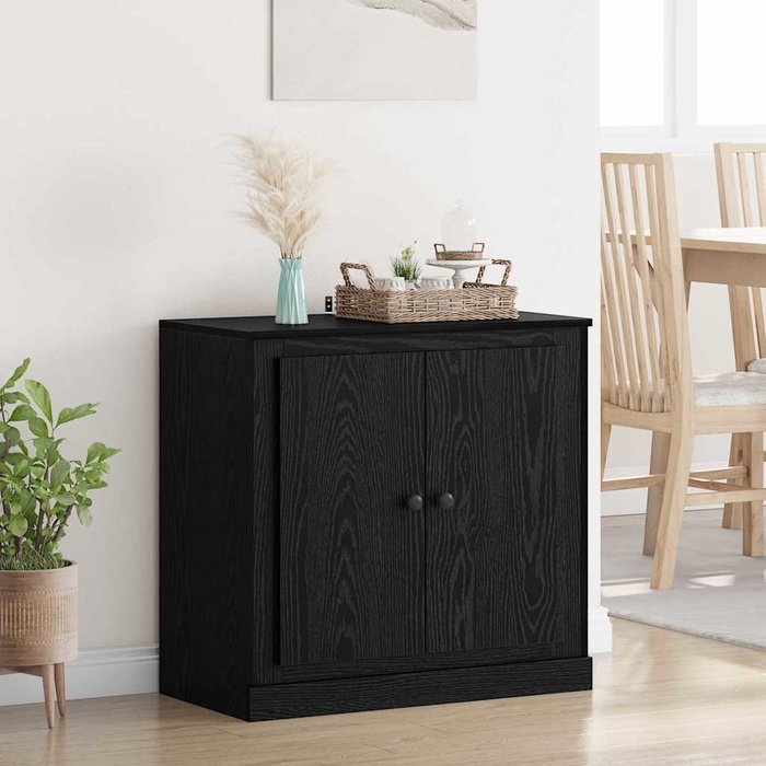 Aparador de roble negro 70 x 35,5 x 67,5 cm madera de ingeniería