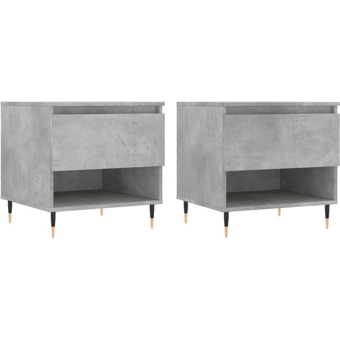 Mesas de centro 2 piezas madera composite hormigón gris 50x46x50 cm - comfortxl