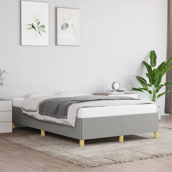 Estructura de cama sin colchón tela gris claro 120x190 cm vidaxl