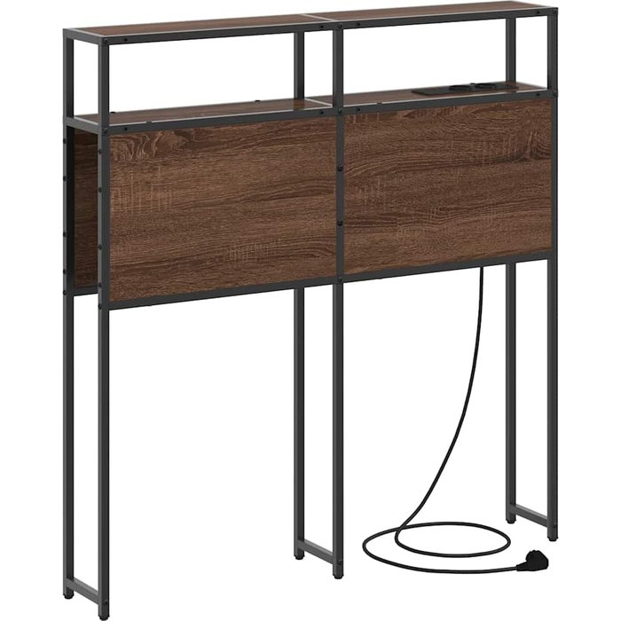 Cabecera de almacenamiento con cabecera roble marrón 100 cm