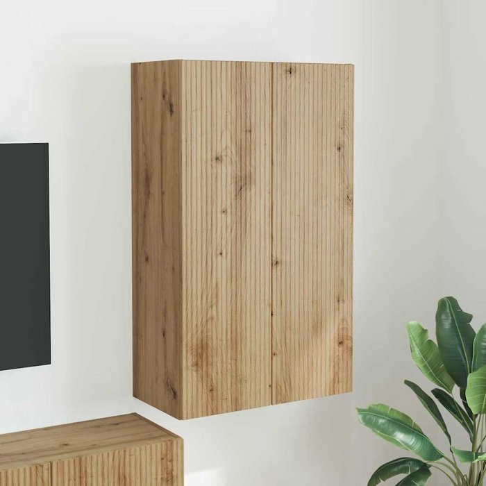 Mueble de tv de pared, roble artesanal, 59,5 x 31 x 100 cm