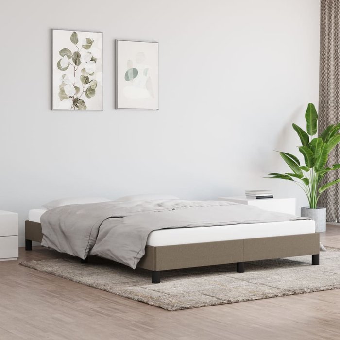Maison exclusive - cama sin colchón tela gris taupe 140x190 cm