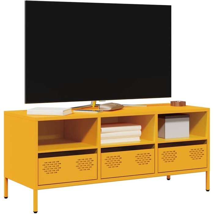 Mueble para tv acero laminado en frío amarillo 101,5x39x43,5 cm vidaxl